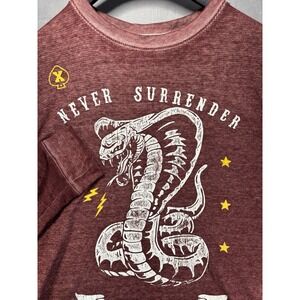 Y2K Shirt FifthSUN Men's L Cobra Graphic Print Long Sleeve Thermal Waffle Knit